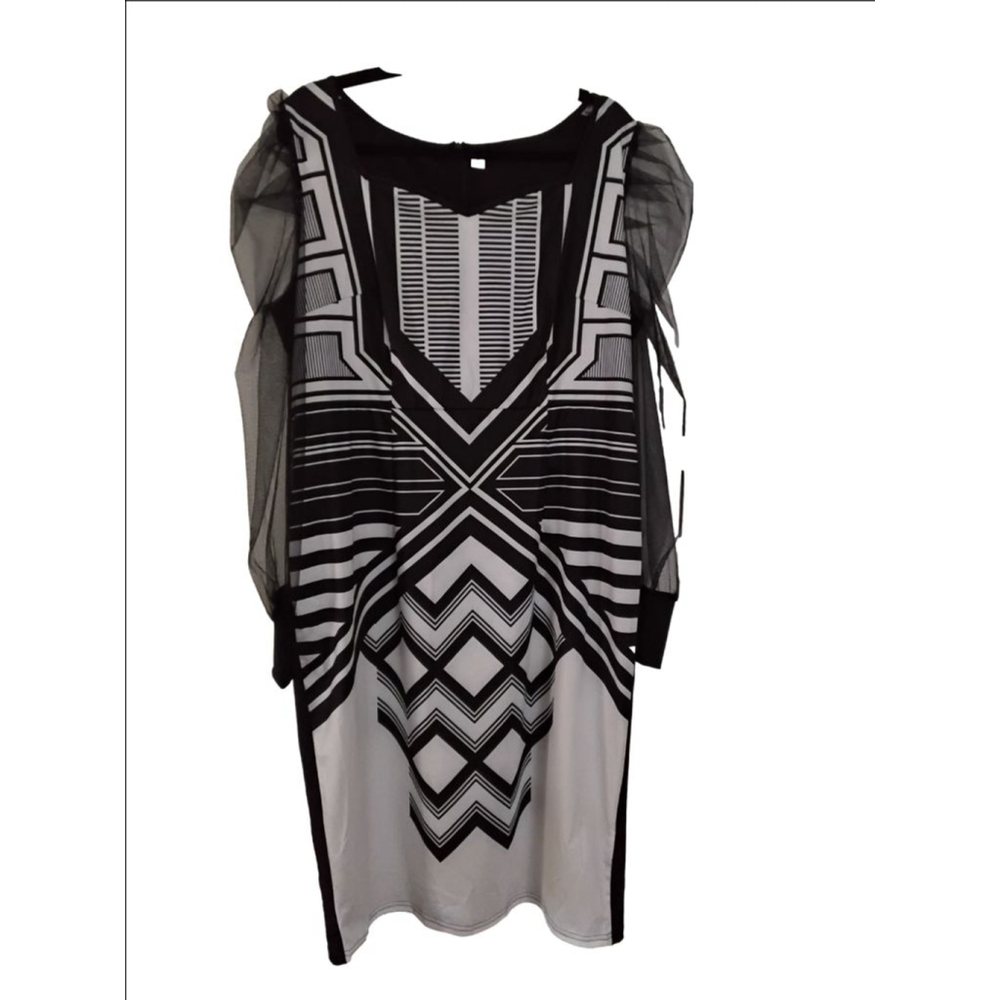 ❣️💘NEW ARRIVAL- Fashion Nova Black and White Womens Midi Dress - Size XL🩶🩷